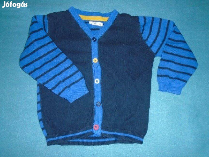 Kék színű gombos pulóver kardigán 9-12 hó (méret 80)