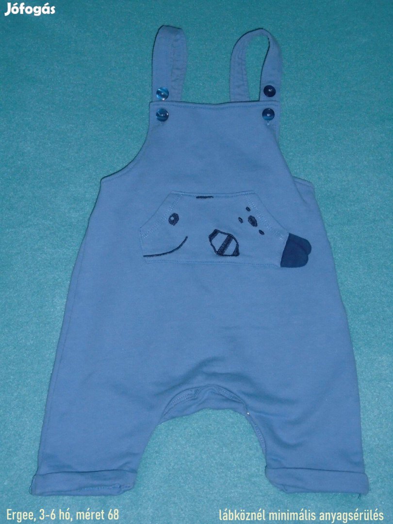 Kék színű kantáros nadrág 3-6 hó méret 68