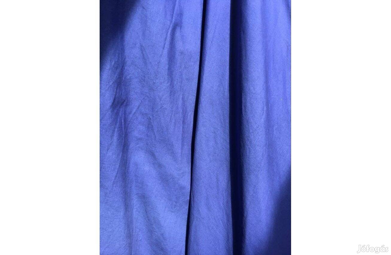 Kék színű pamut textil/méteráru, sötétítő függöny párban 150X265cm