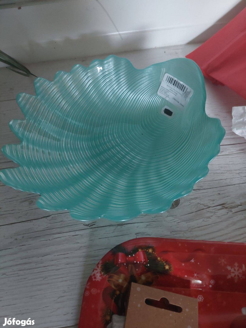 Kék türkiz kagyló formájú lerakó kulcstartó tál új