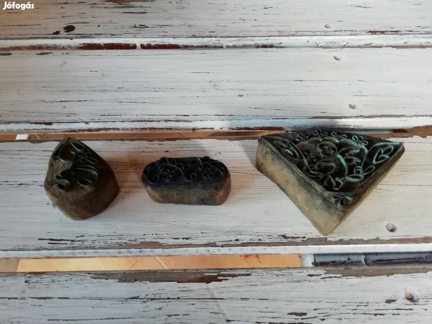 Kéknyomó minták, 3 darab egyben, kék nyomó dúcok, 20. század eleje