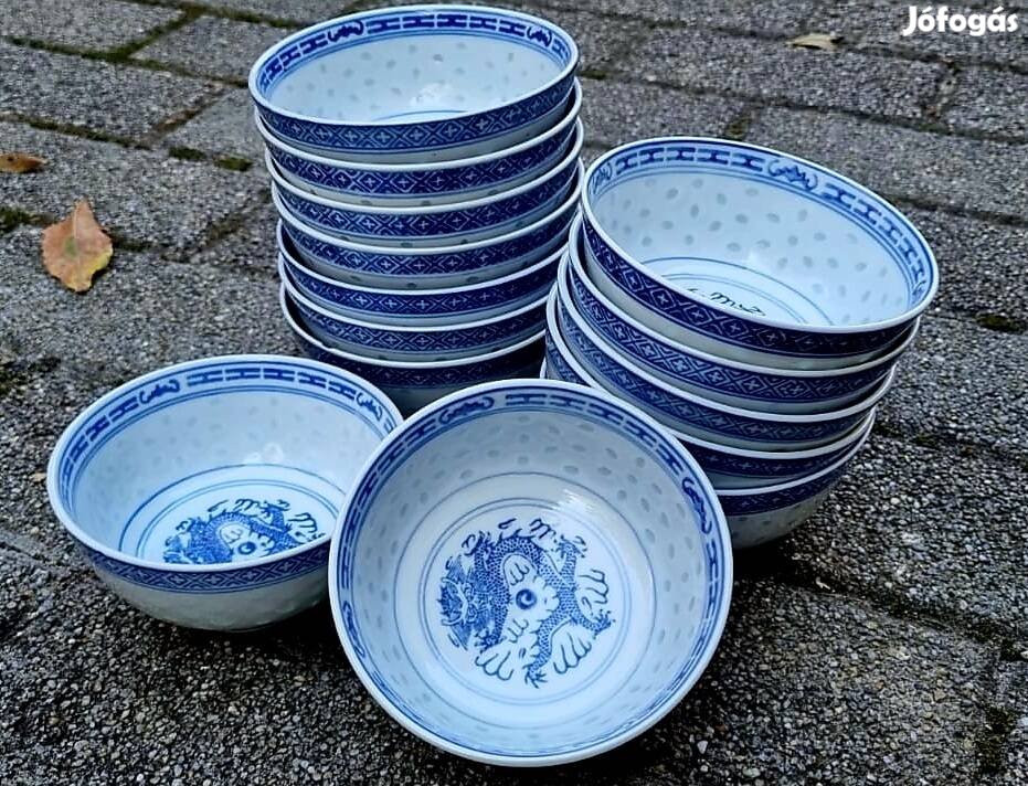 Kelet-Ázsiai porcelán tányérkészlet