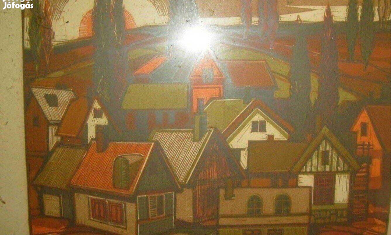 Keleti Jenő festmény tájkép Őszi nap
