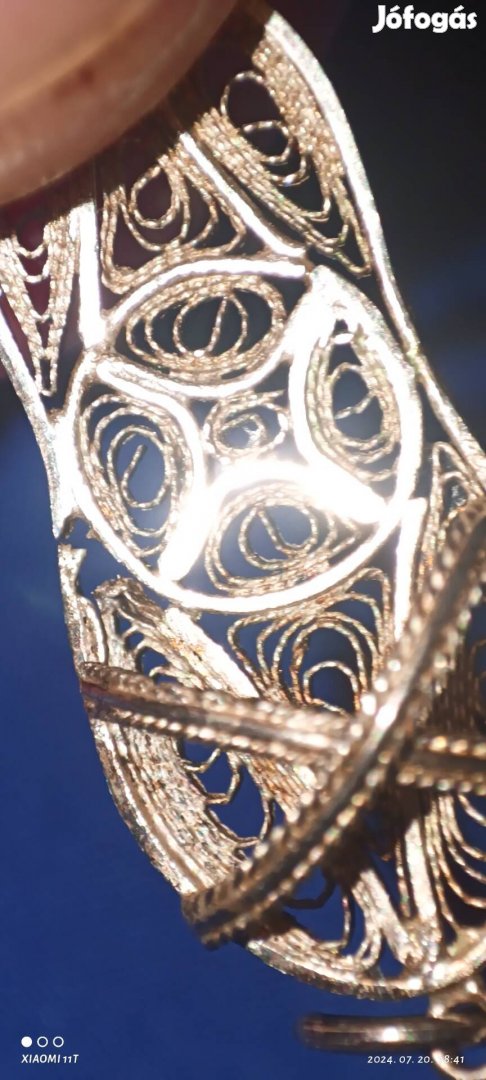 Keleti jelzett 925 ös ezüst mesterjeles, finom papucs