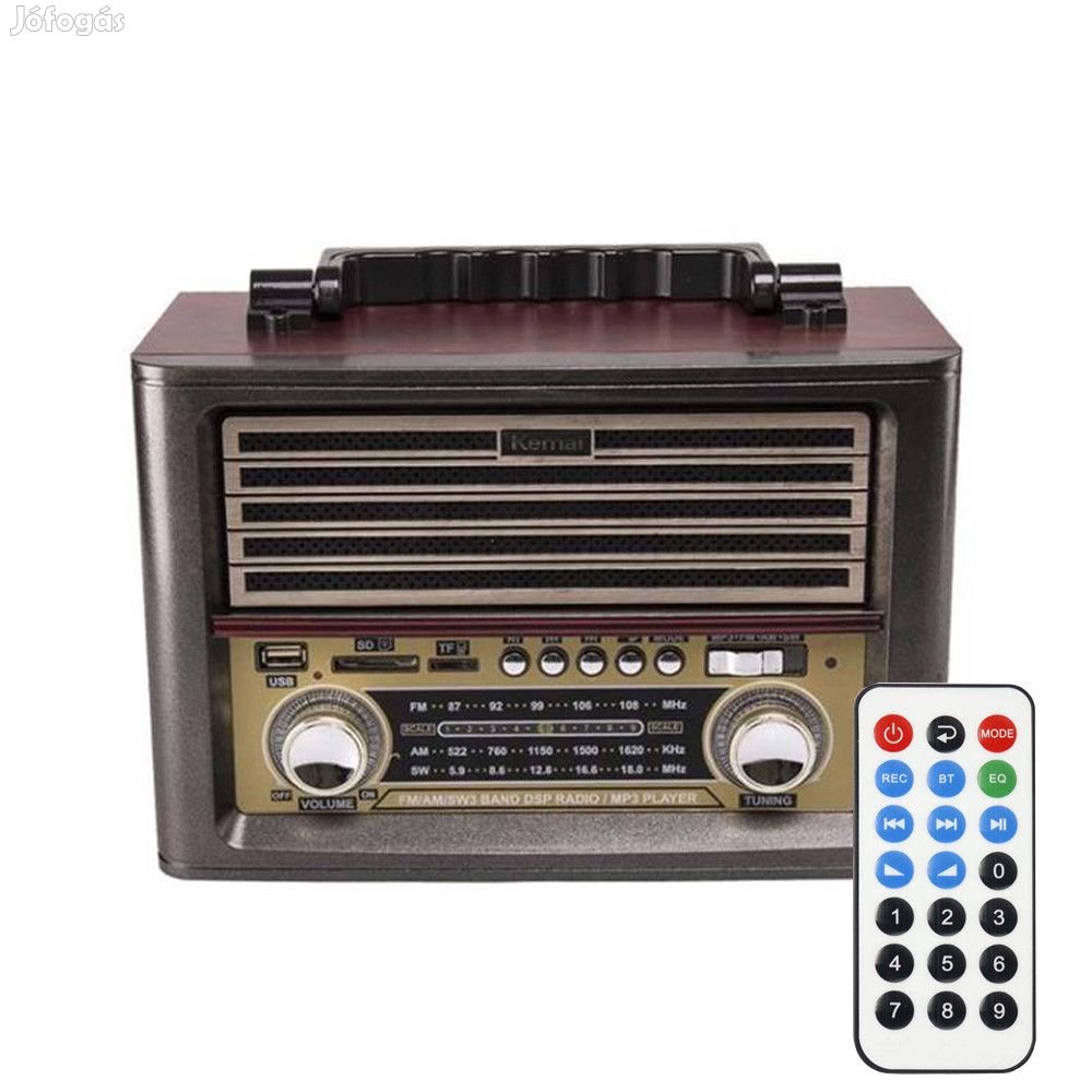 Kemai MD-1705BT Retro hálózati hordozható rádió , Bluetooth és USB