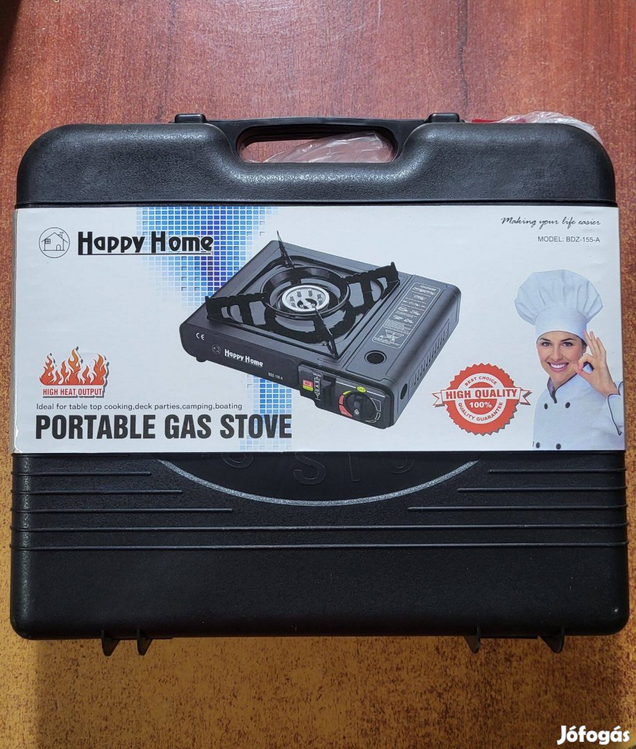 Kemping gázfőző tűzhely piezo gyújtós 2in1