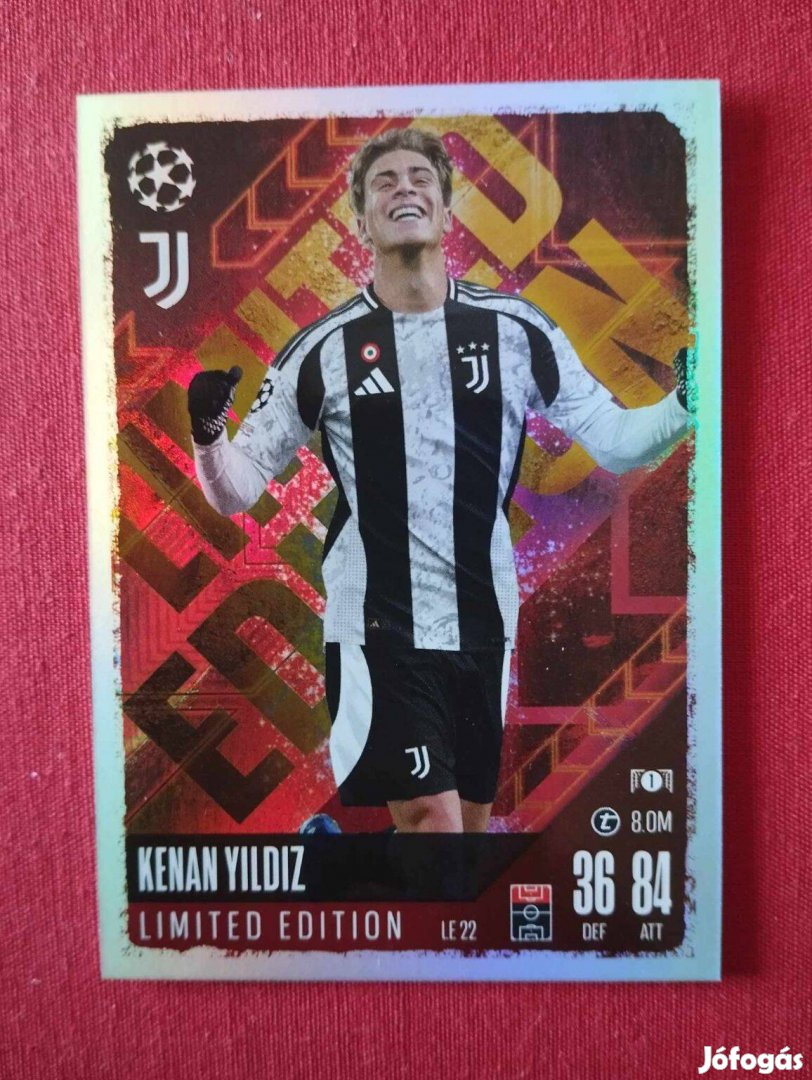 Kenan Yildiz (Juventus) Bajnokok Ligája 2024 Limited focis kártya