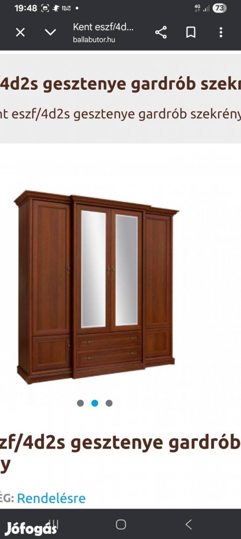 Kent gardróbszekrény szétszedett állapotban sürgősen az ár