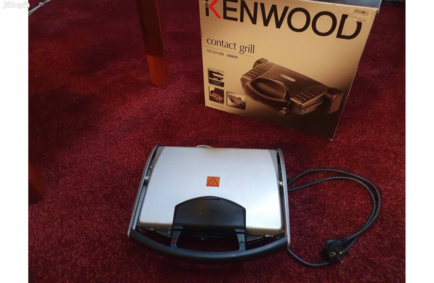 Kenwood HG 16 elektromos kontakt grill sütő 1600W Ingyen GLS