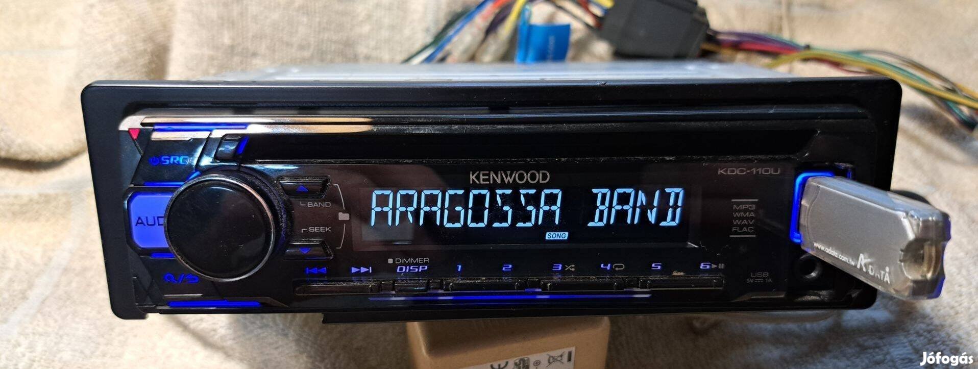 Kenwood KDC 110U , AUX, CD, USB autórádió