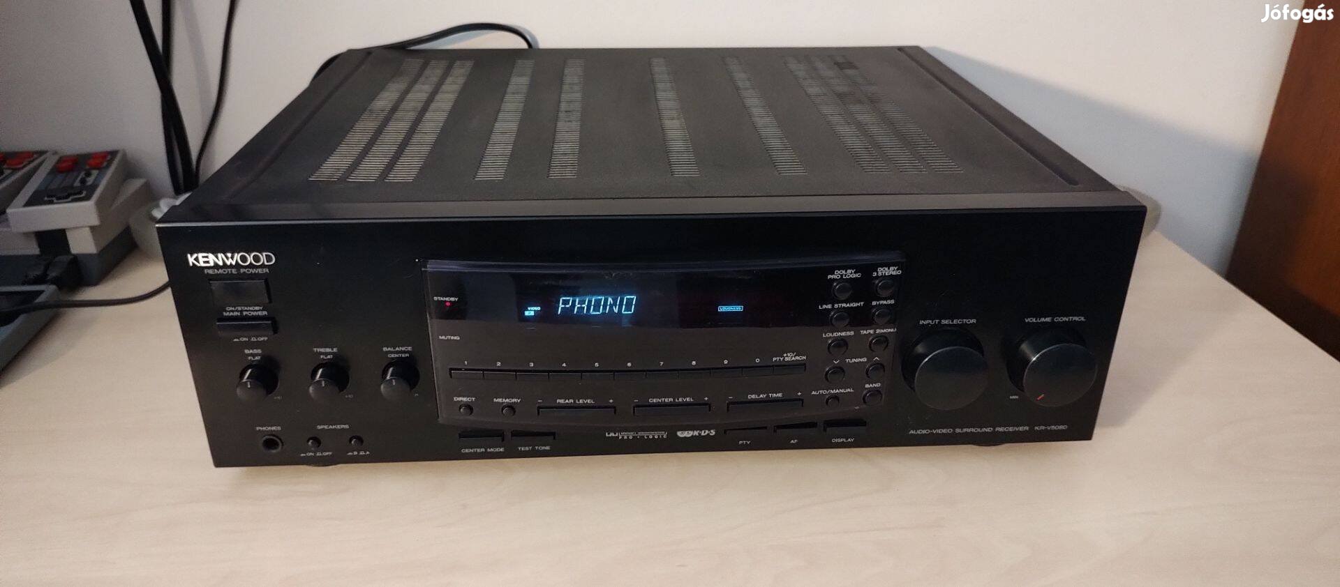 Kenwood KR-V5080 rádiós erősítő sérült csatlakozóval,működő állapotban