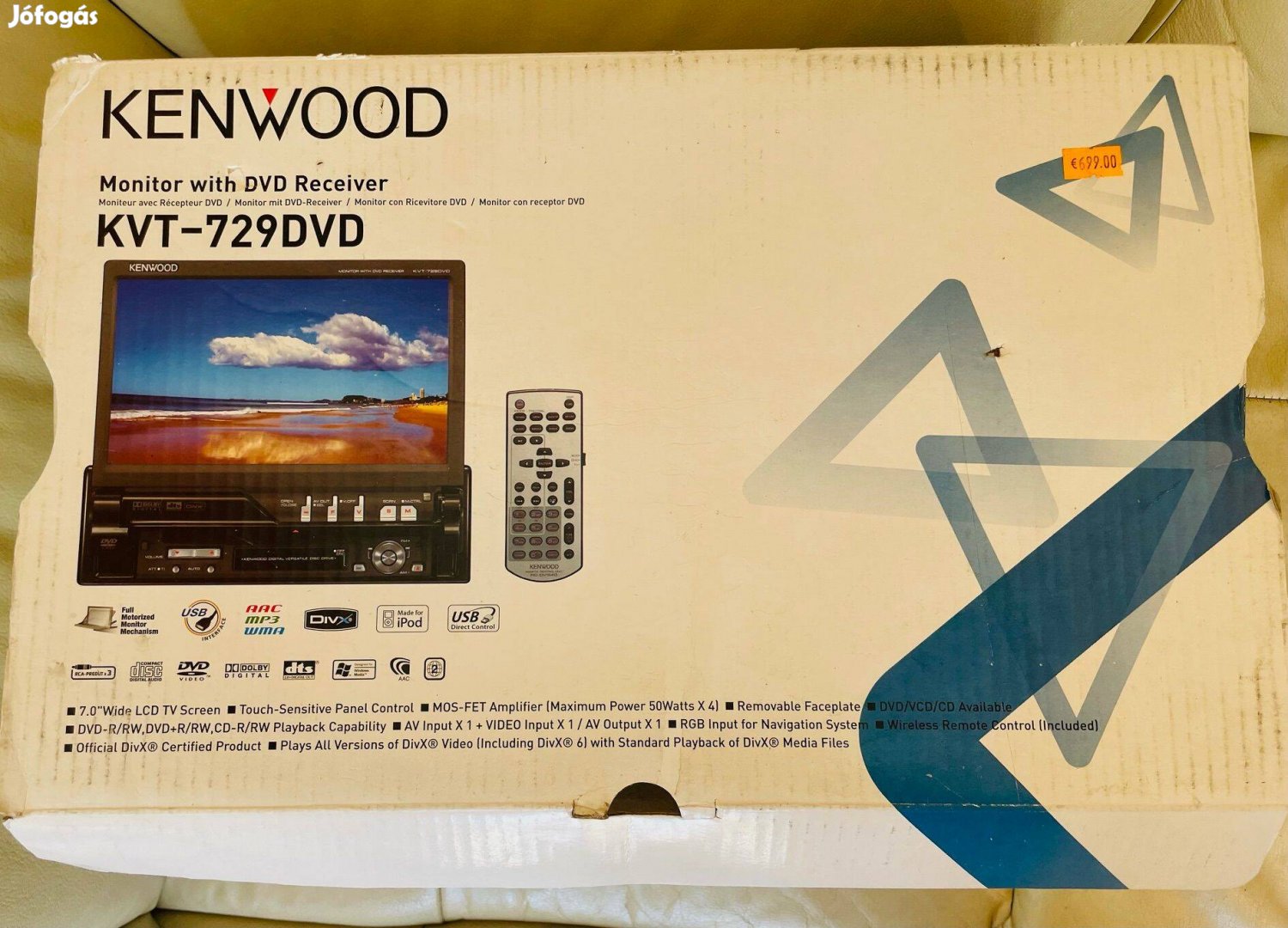 Kenwood KVT-729DVD Autó multimédiás fejegység eladó!