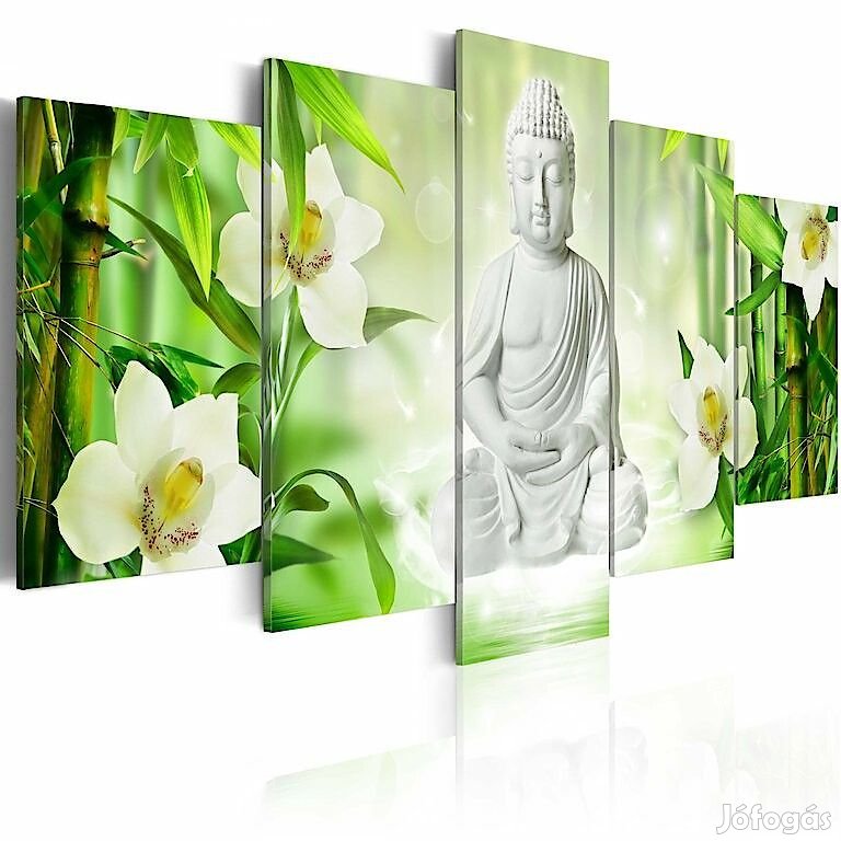 Kép - Hófehér Buddha és virágok