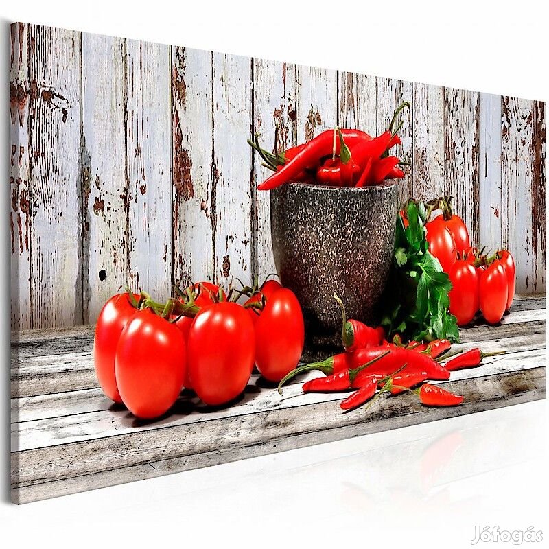 Kép - Piros zöldségek deszka háttérrel 1 darabban