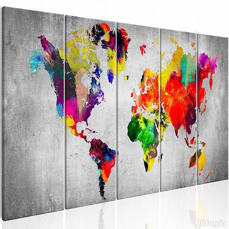 Kép - Színes világtérkép betonon