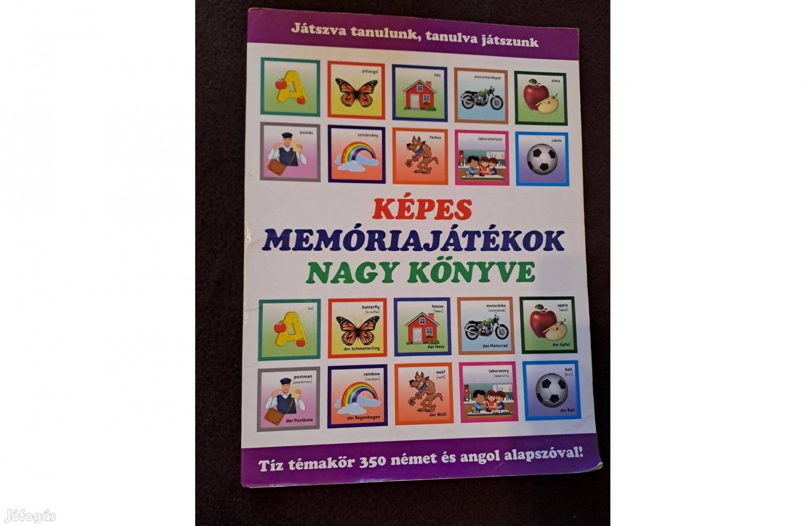 Képes memóriajátékok nagy könyve magyar-angol-német szókártyákkal 350