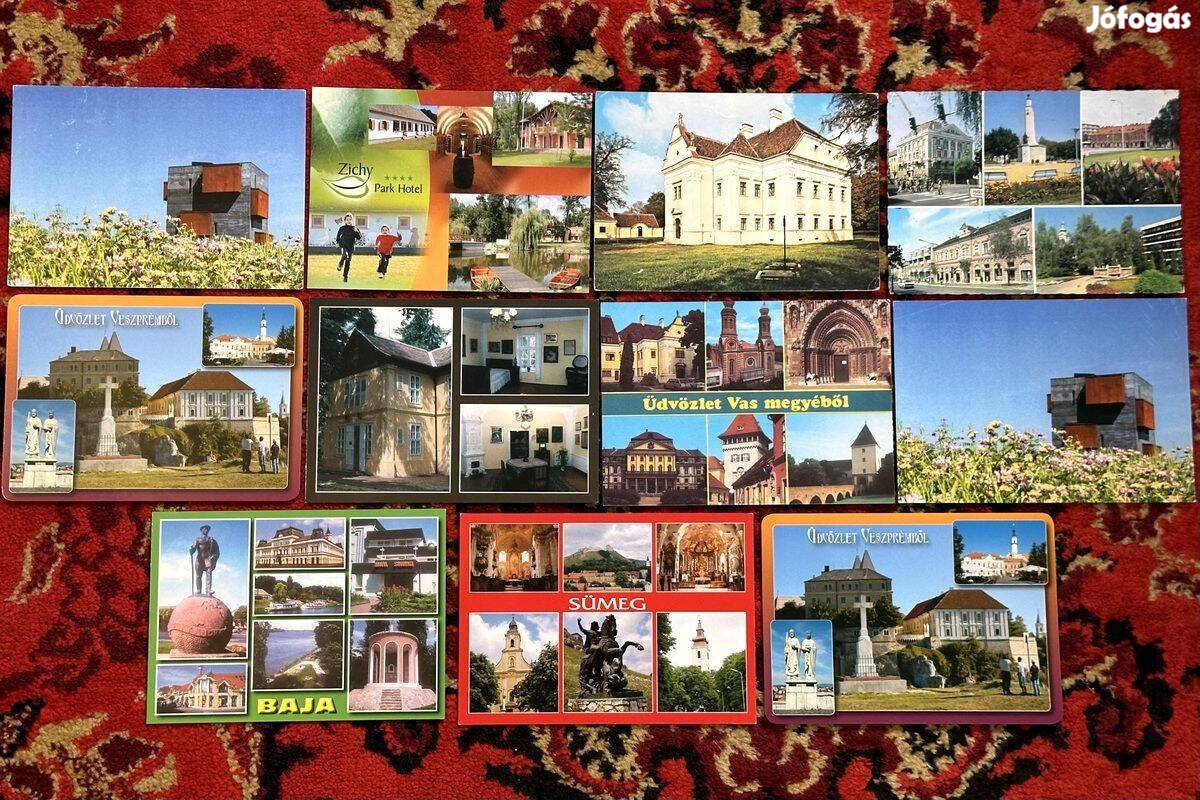 Képeslap Nagykanizsa Bük Veszprém Sümeg Kaposvár Baja
