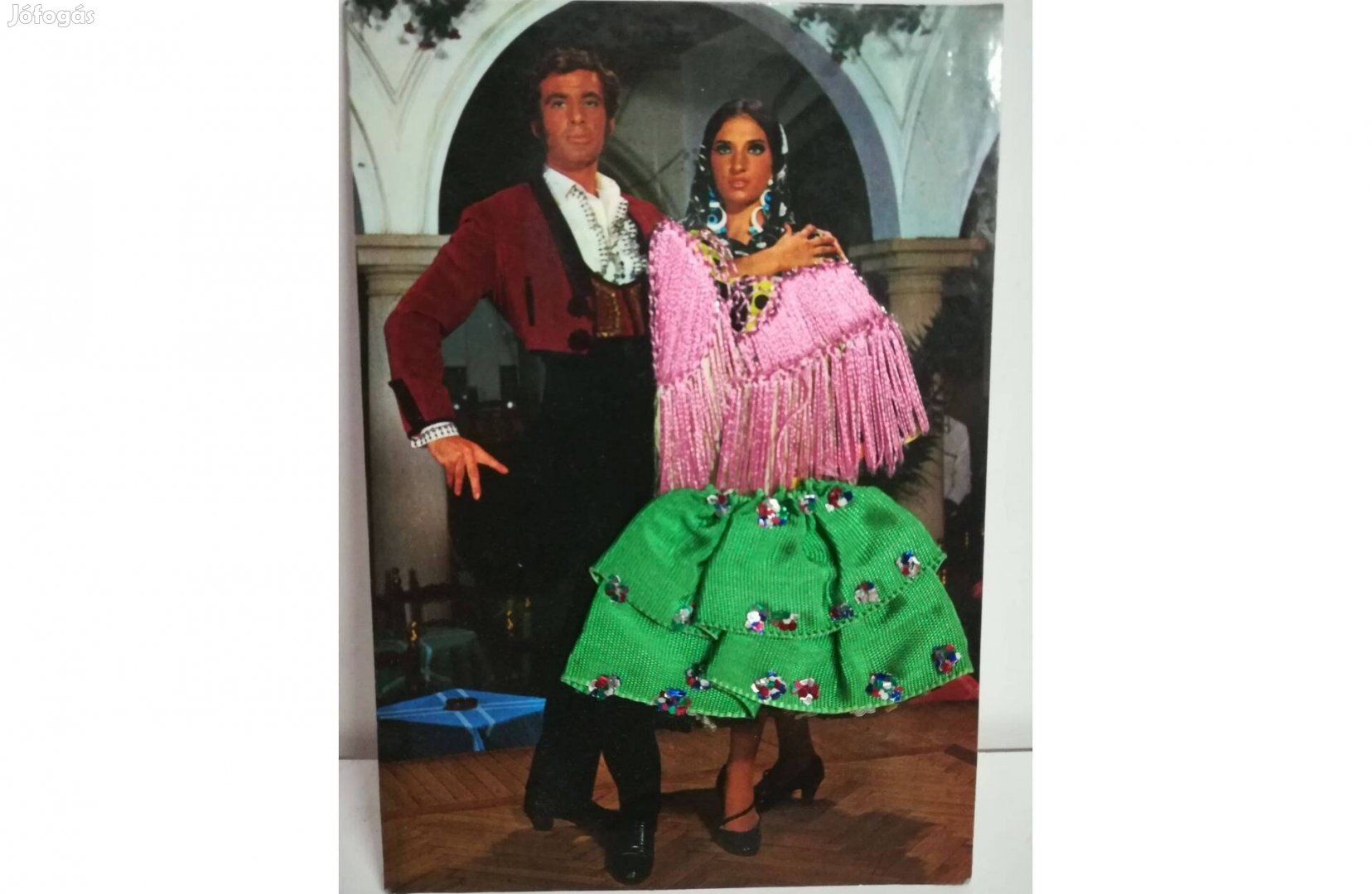 Képeslap Spanyol táncos pár egyedi kivitelben