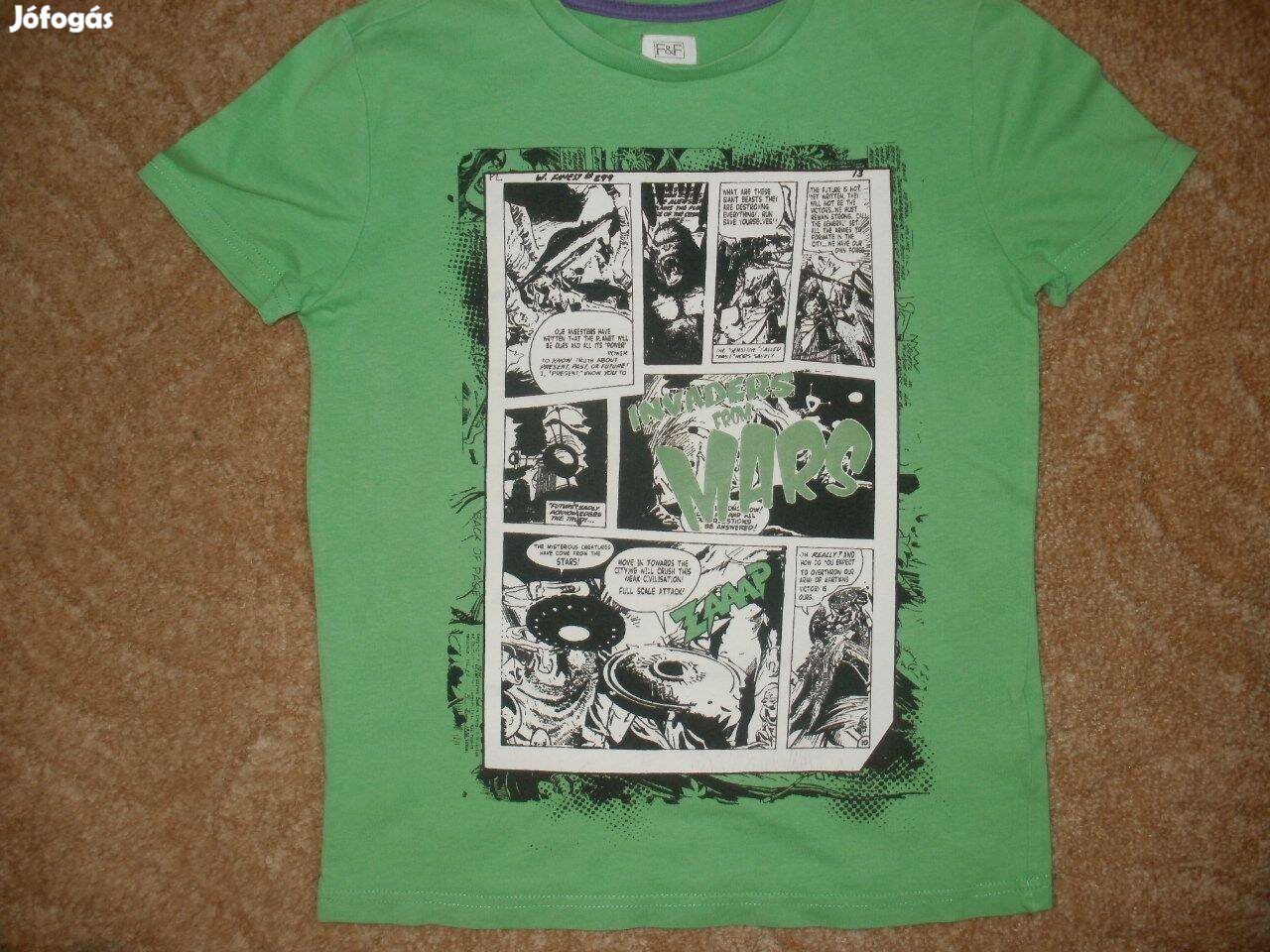 Képregénymintás pamut póló, 128-as