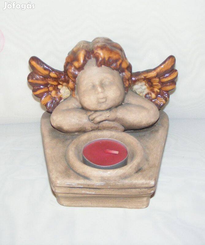 Kerámia angyal mécsestartó
