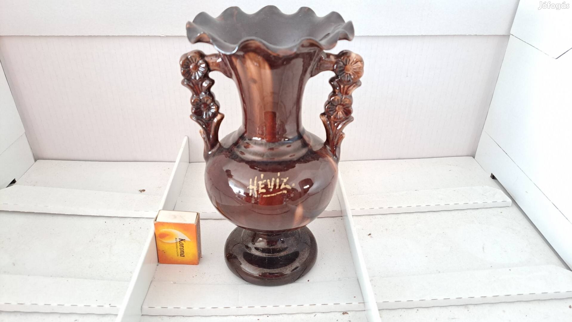 Kerámia barna váza