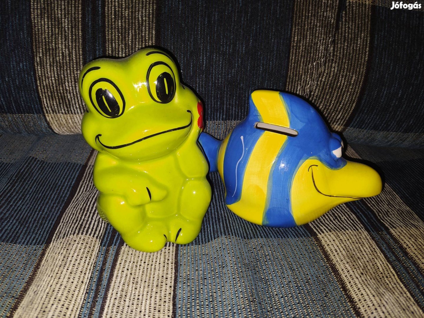 Kerámia béka és hal pénzgyűjtő persely