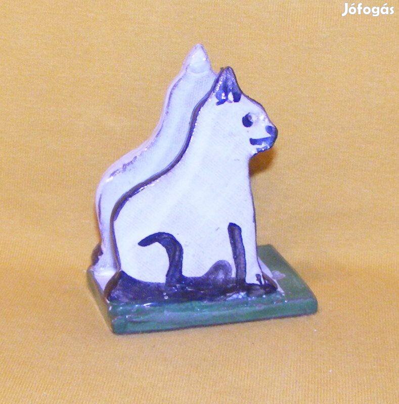 Kerámia cica szalvétatartó, levéltartó