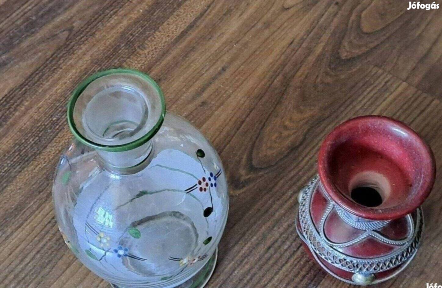 Kerámia és üveg váza