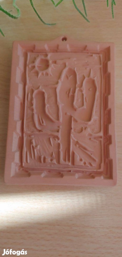 Kerámia fali dísz kaktuszos