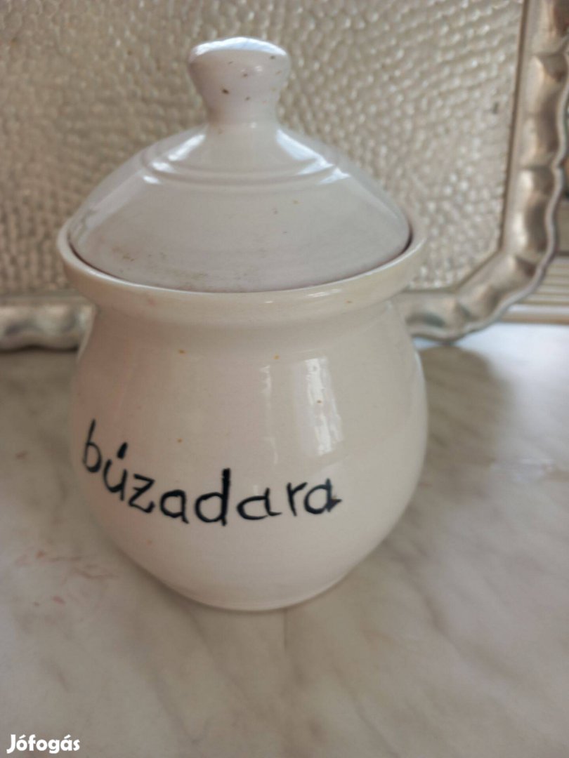 Kerámia fedeles konyhai tároló tartó 24cm hibátlan