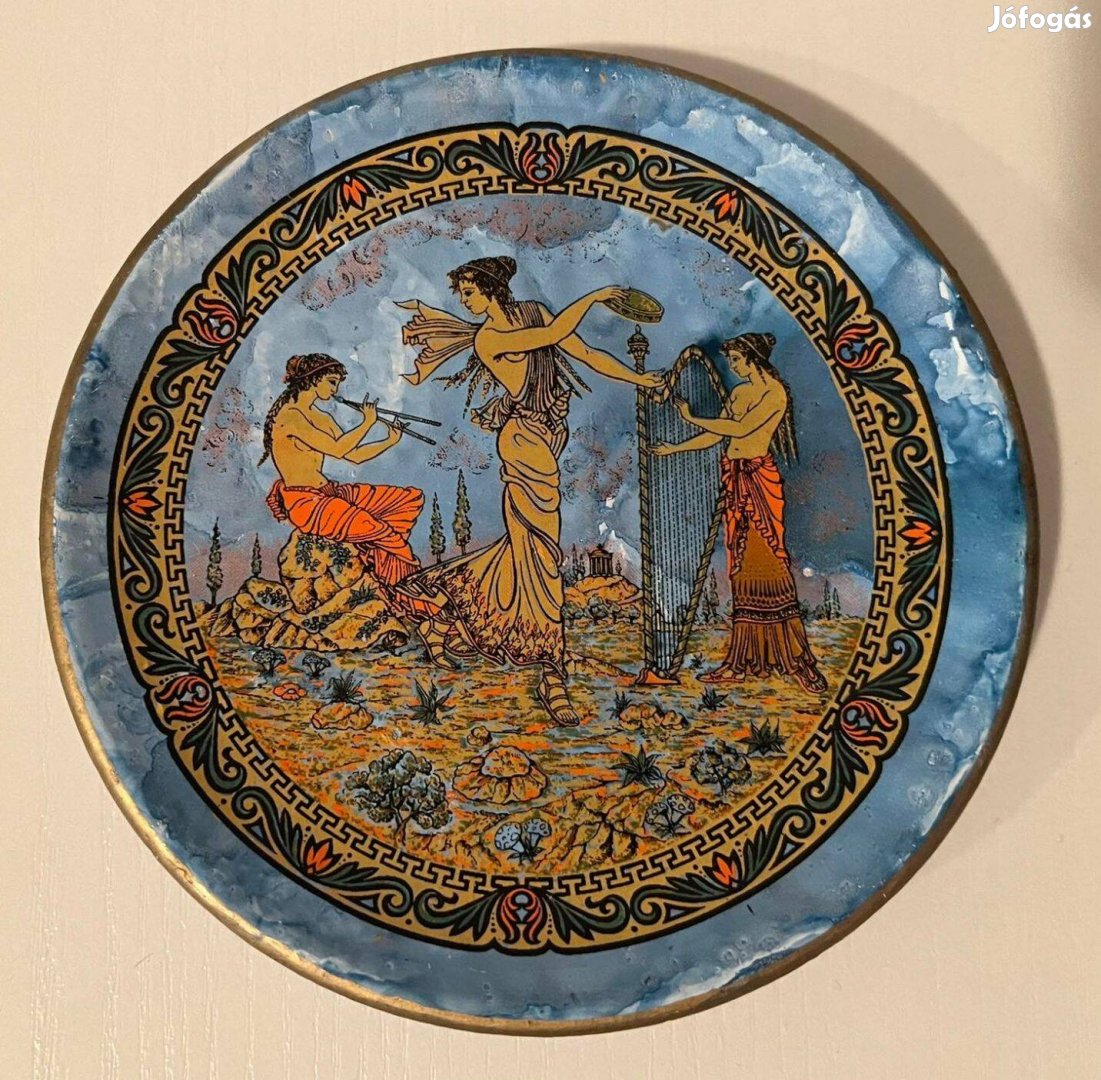 Kerámia festett tál tálka tányér - görög (dekoráció)
