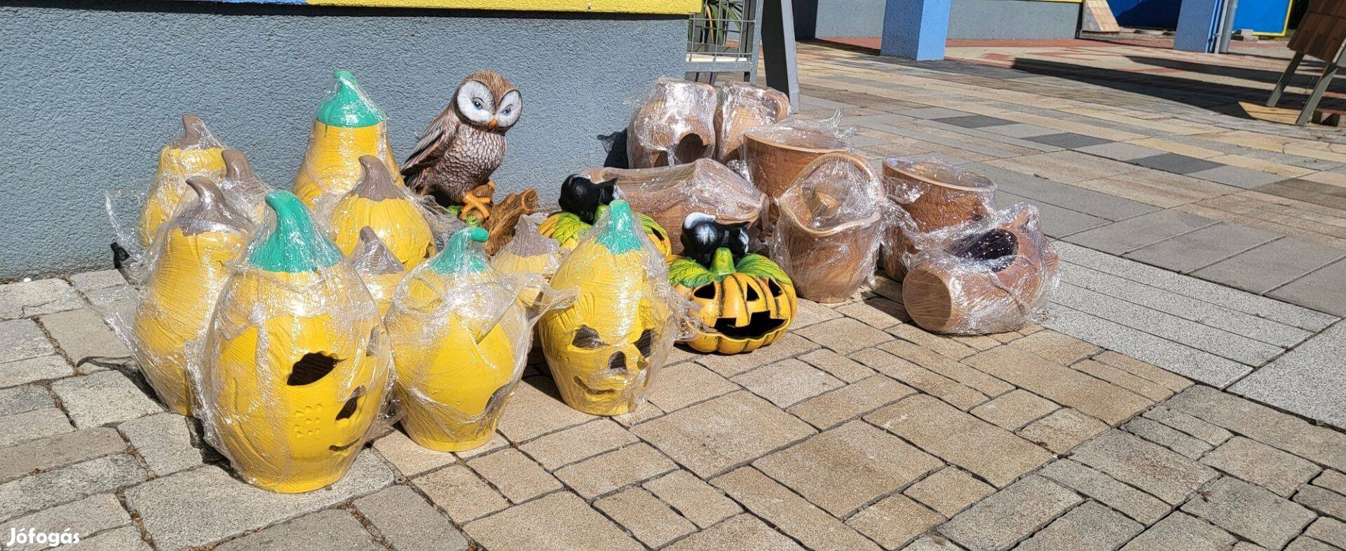 Kerámia halloween töklámpás dísz eladó