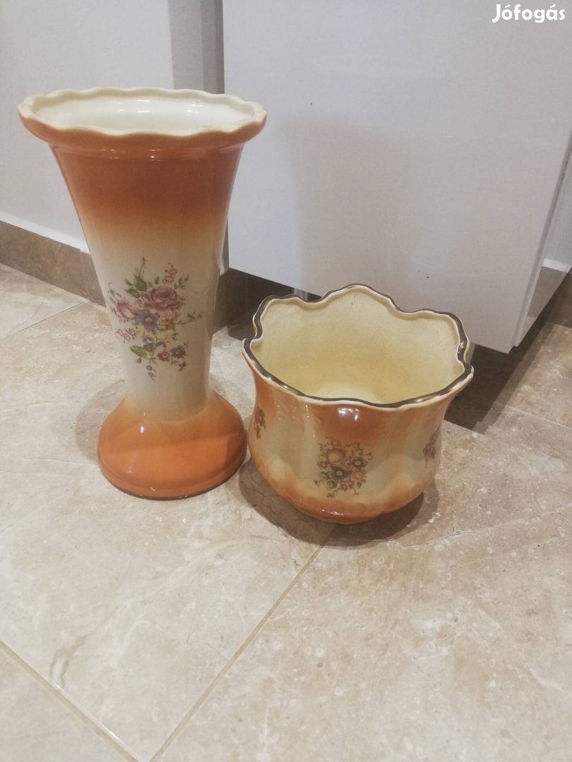Kerámia kaspó, váza 