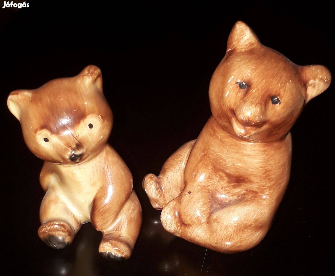 Kerámia maci figurák 2 db eladó, retró régiség