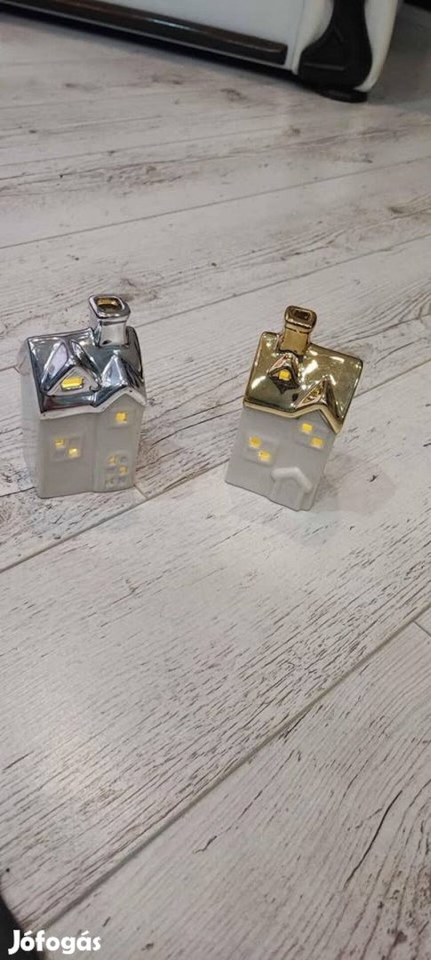 Kerámia mécsestartó kerámia házikó új ledes megvilágítással,