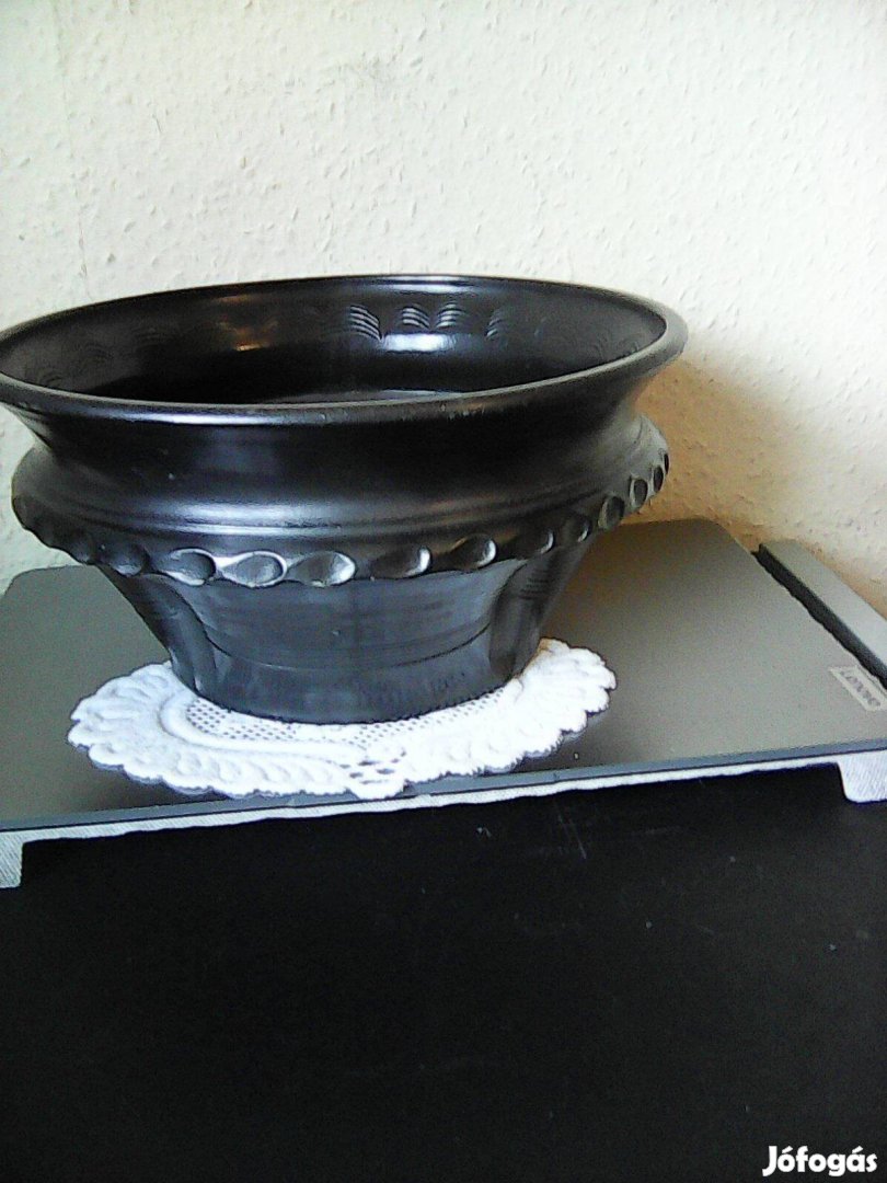 Kerámia nagy méretű kaspó és művirág tartó 27x 15 cm