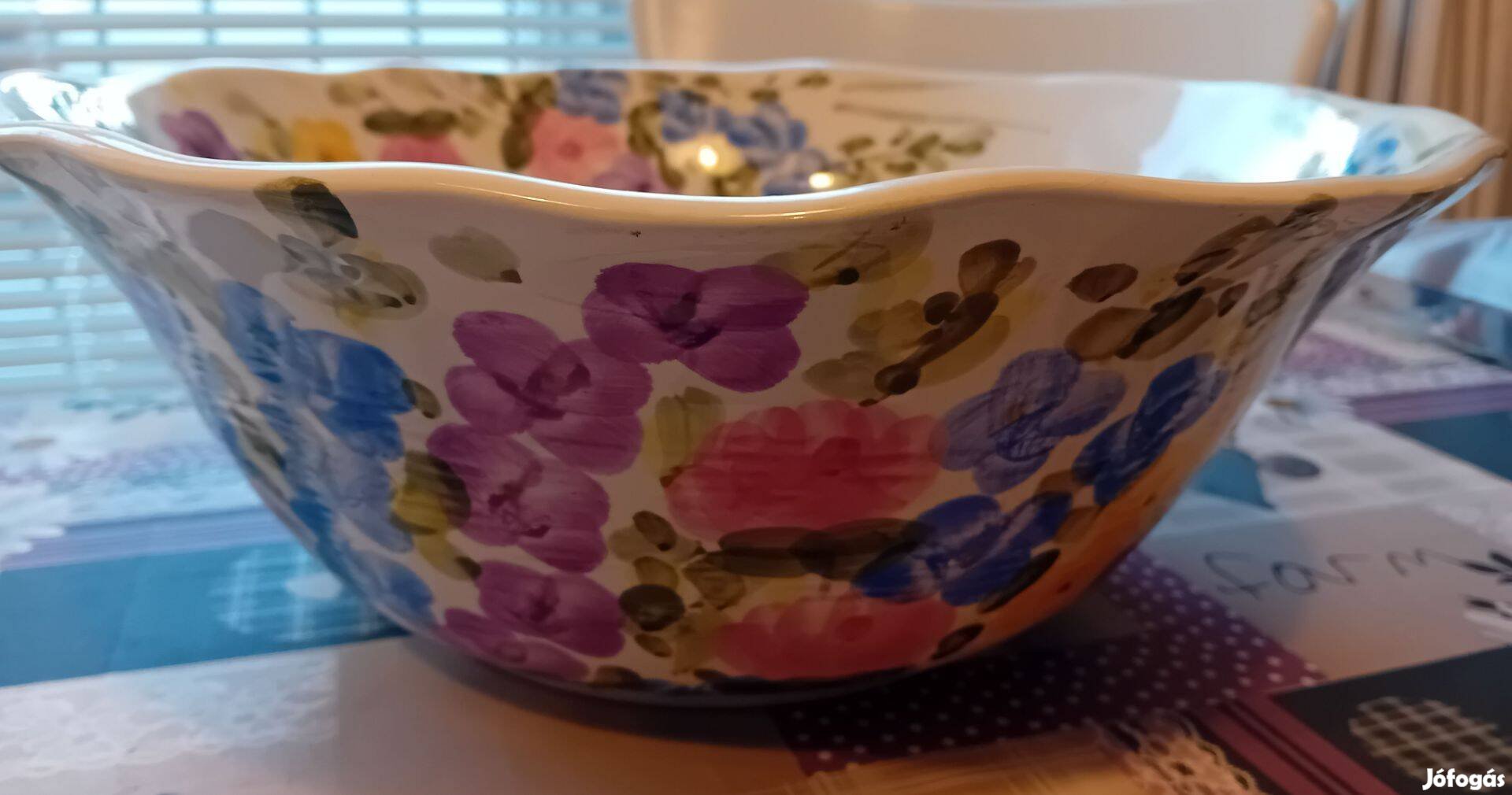 Kerámia tál virágmintás English Garden Don Swanson nagy tál