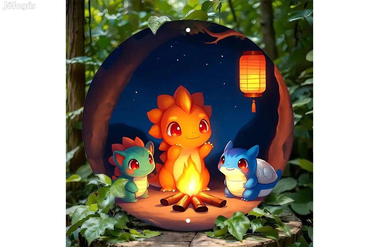 Kerek fém pokémon tábla