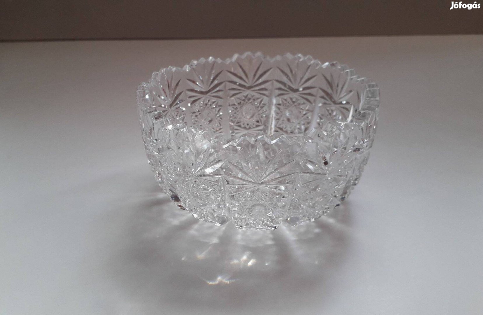 Kerek kristály üveg tálka 12*6 cm hibátlan