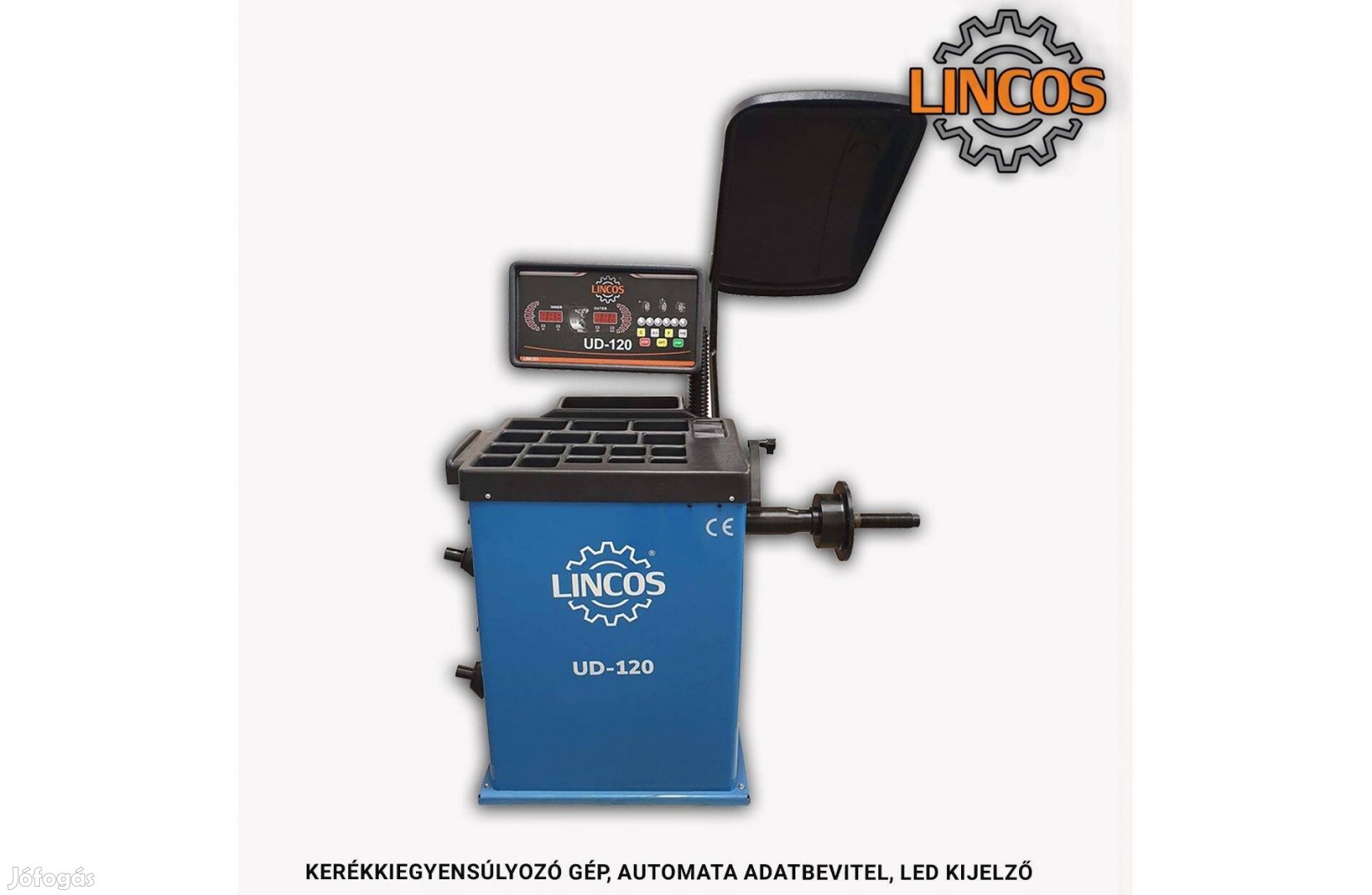 Kerékkiegyensúlyozó gép, automata adatbevitel, LED kijelző UD-120 Linc