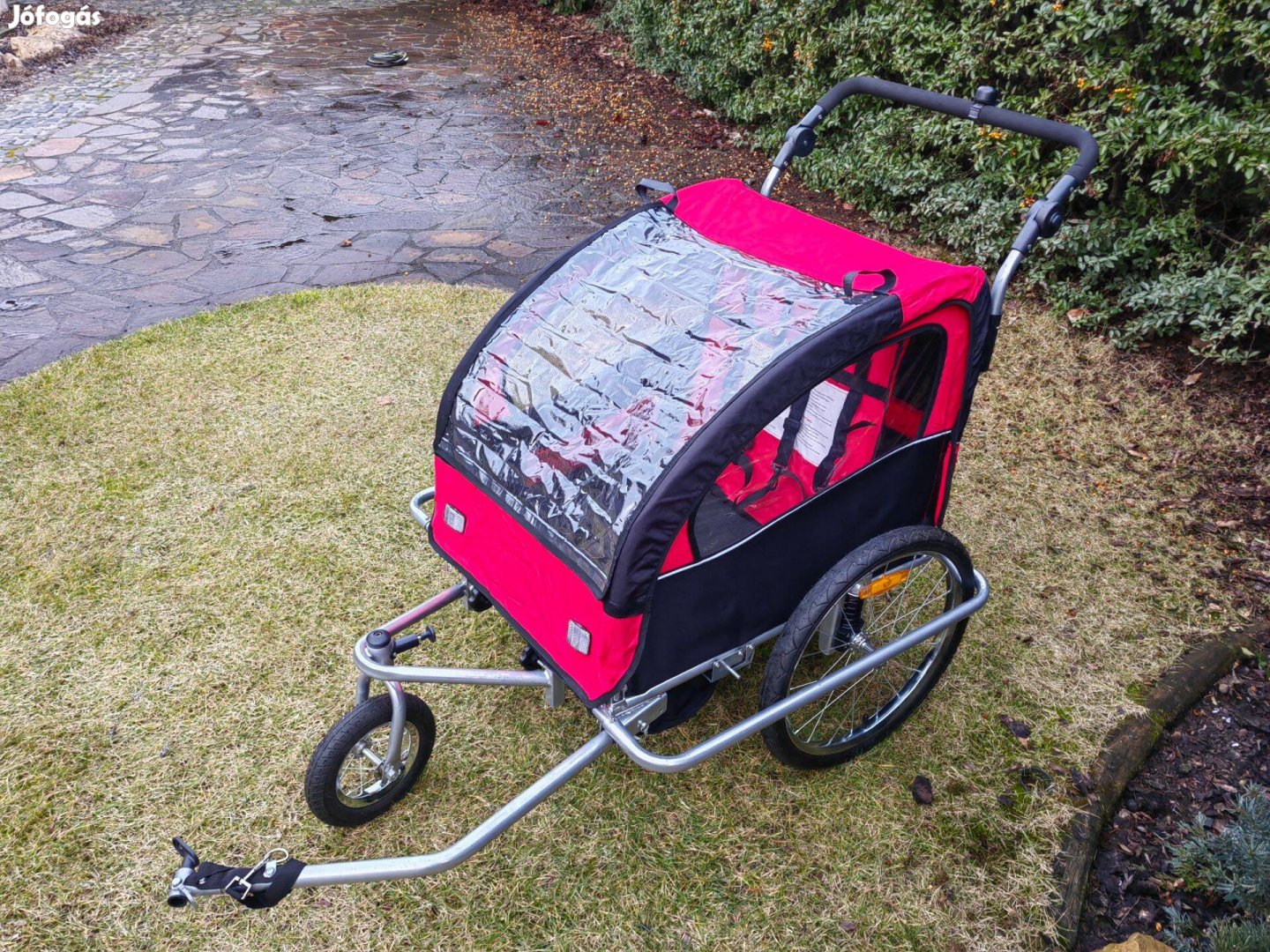 Kerékpár bicikli utánfutó XL babakocsi 2 gyerek szállító
