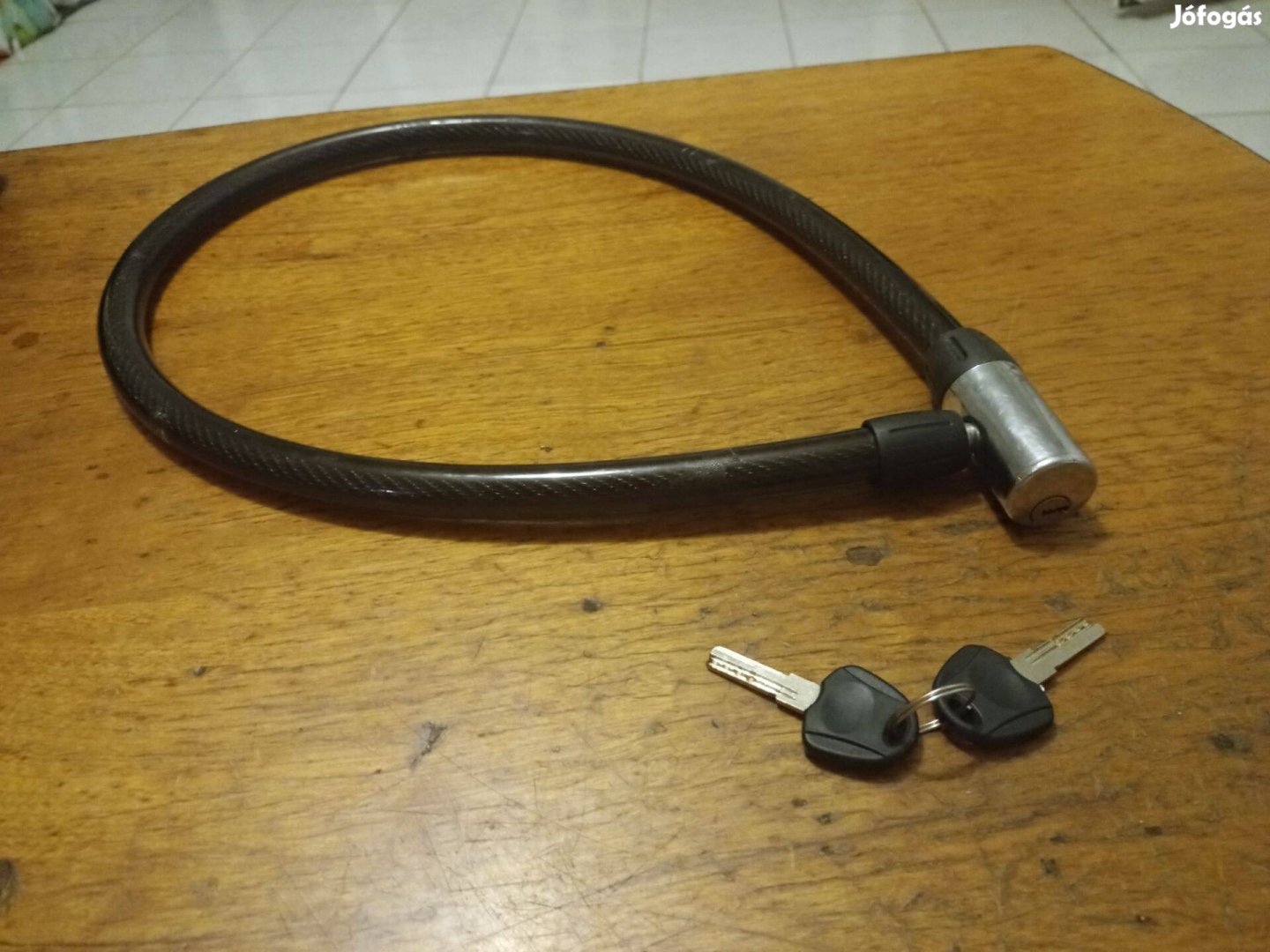 Kerékpár lezáró két kulcs,acélsodrony,1méter