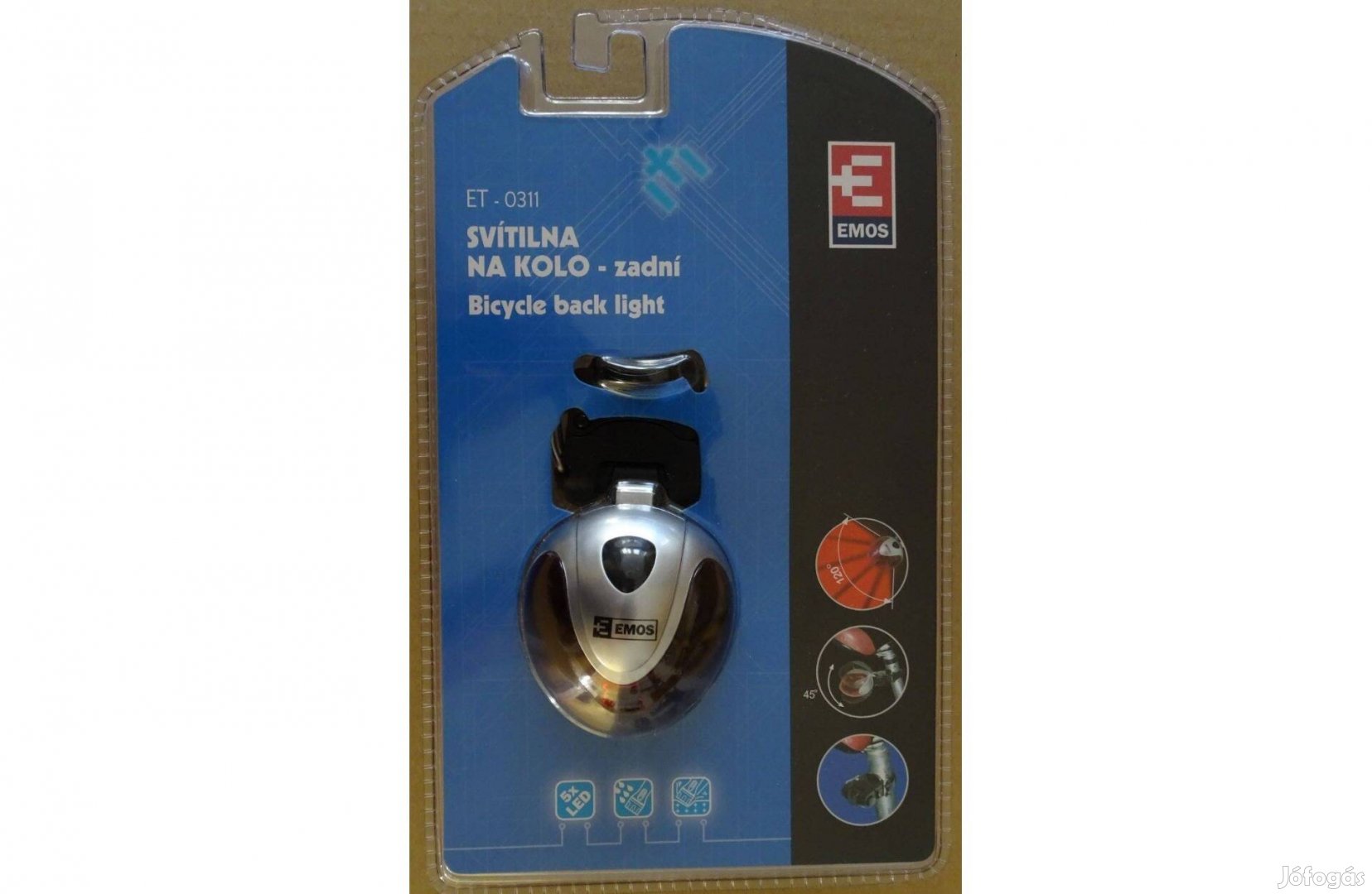 Kerékpárlámpa 5 LED-es hátsó