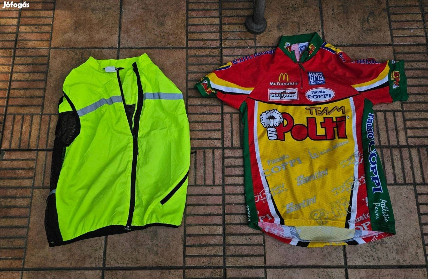 Kerékpáros láthatósági mellény biciklis mez S M 2db