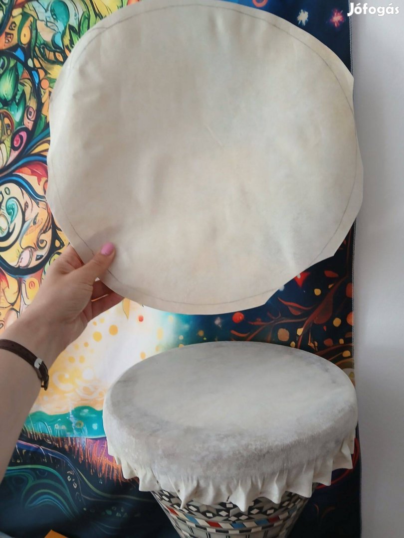 Kerekre szabott kecskebőr dobkészítéshez