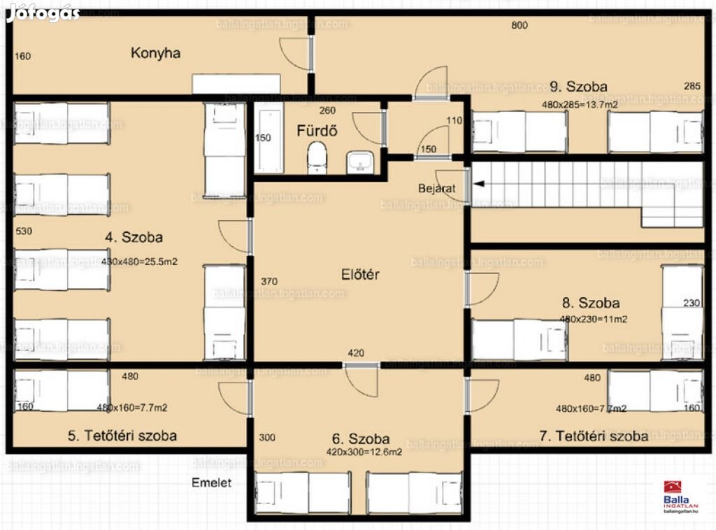 Kerepes, Szabadság utca, 324 m2-es, családi ház, 5+4 félszobás