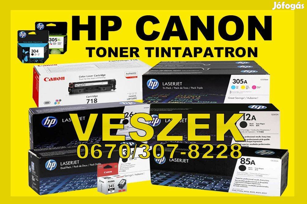 Keresek: Eredeti bontatlan HP Canon toner tintapatron veszek!