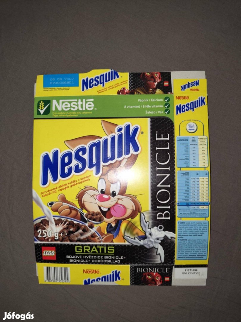 Keresek: Nesquik Bionicle gabonapelyhes doboz