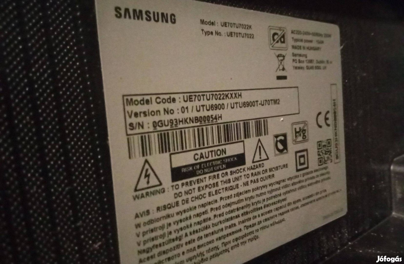 Keresek: Samsung 70 colos LED LCD Tv.-t vennék alkatrésznek