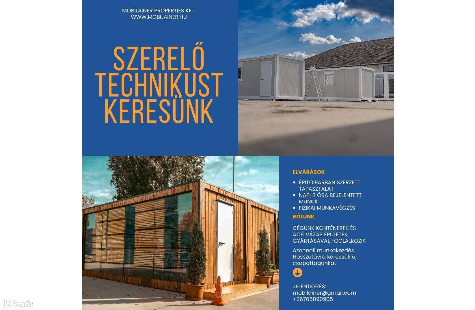 Keresek: Szerelő technikus állás , burkoló, villanyszerelő, vízszerelő, lakatos